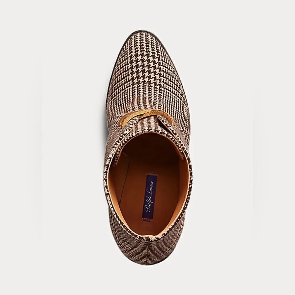Ralph Lauren Fall 2021 Brown Glen Plaid Wool Flannel Jaylen Bootie